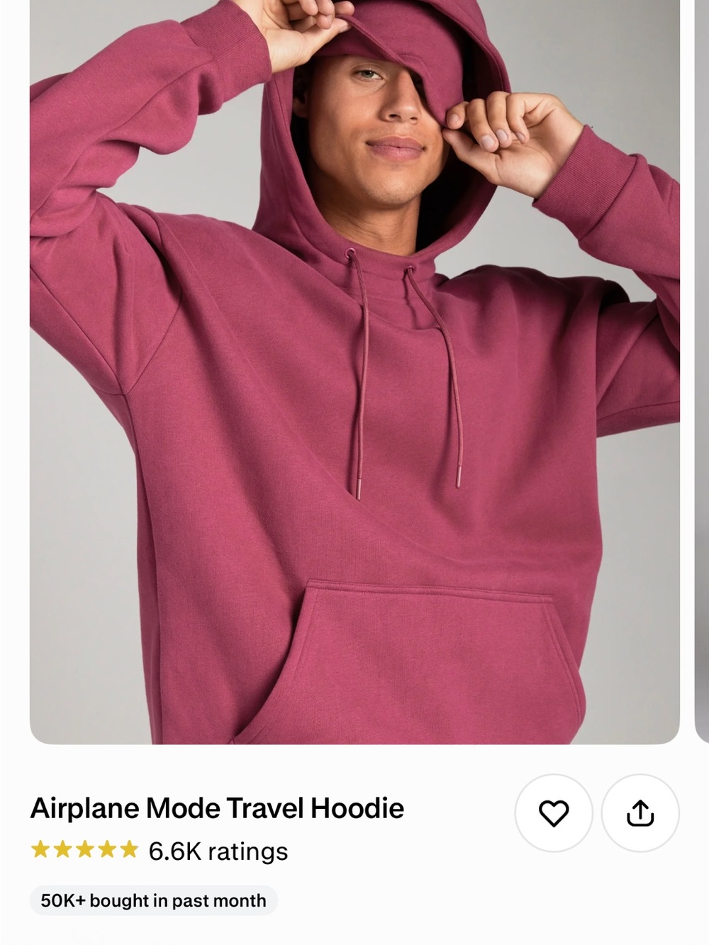 Comfrt Airplane Mode Travel Hoodie and Sweatpants Set in Berry Size Small - Picture 8 of 8